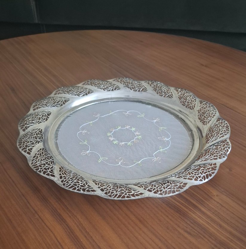 ANTİKA  ALMAN GÜMÜŞÜ BÜYÜK SUNUM TEPSİSİ. - Görsel 4