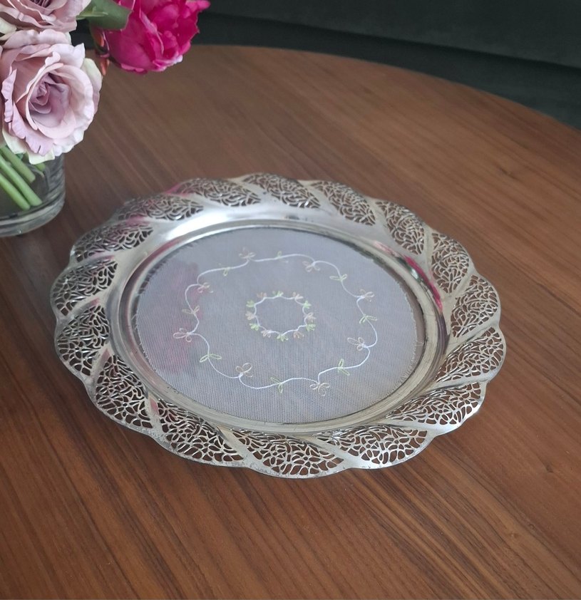 ANTİKA  ALMAN GÜMÜŞÜ BÜYÜK SUNUM TEPSİSİ. - Görsel 2