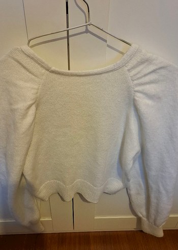 MANGO MARKA S Beden Düğmeli Beyaz V Yaka Kadın Hırka. - Görsel 4