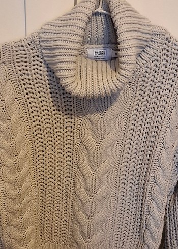 S Beden Bohem Tarzı Gri Kadın Örgü Kazak - Görsel 5