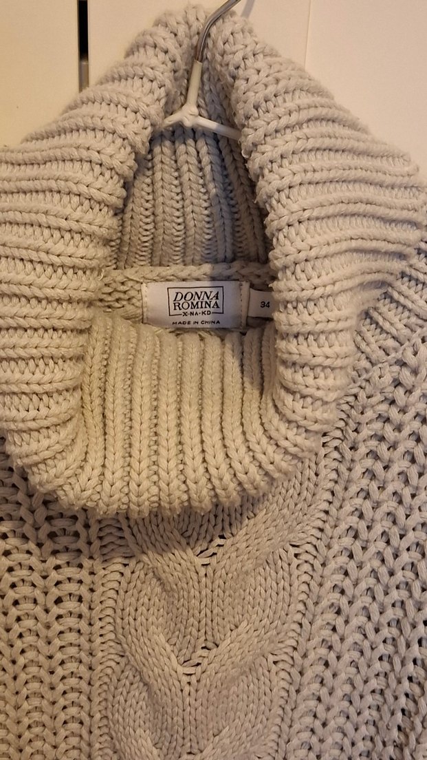 S Beden Bohem Tarzı Gri Kadın Örgü Kazak - Görsel 4