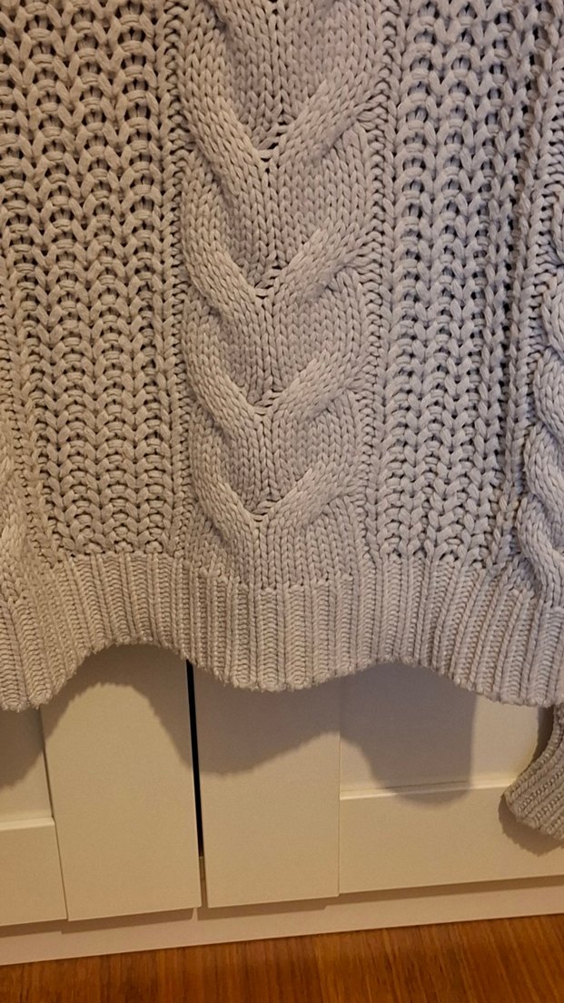 S Beden Bohem Tarzı Gri Kadın Örgü Kazak - Görsel 2