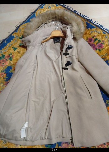 Bej Kürklü Kadın Kışlık Mont - Görsel 2