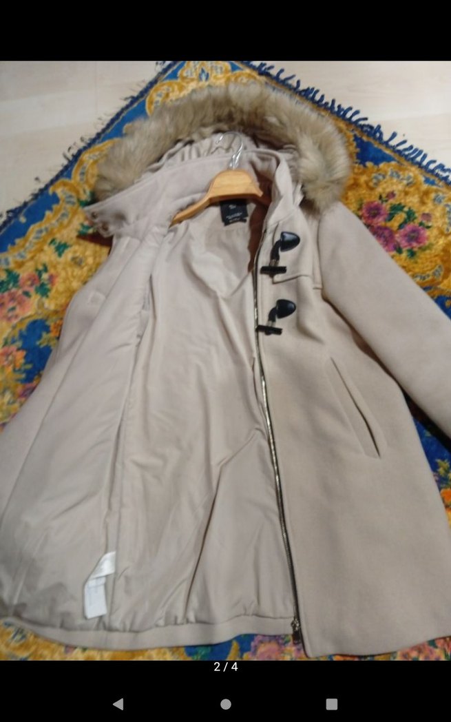 Bej Kürklü Kadın Kışlık Mont - Görsel 2