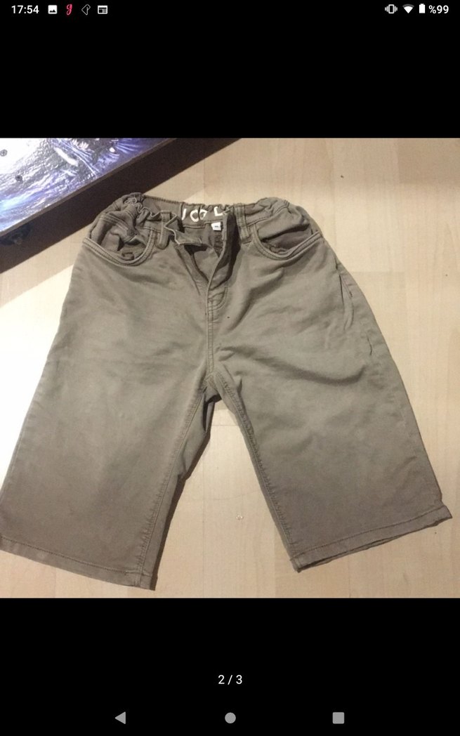 Bol Kesim Kemerli Denim Şort ve Kay Kay - Görsel 3