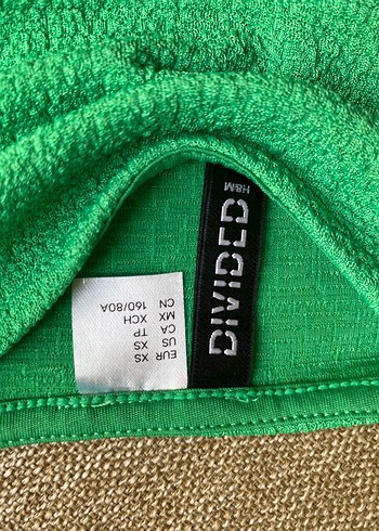 H&M Yeşil Kadın Triko Straplez Mini Elbise