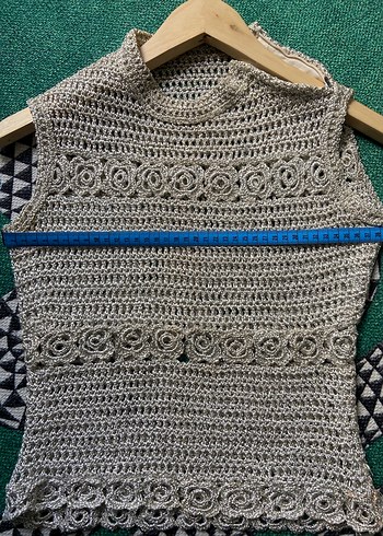 Bohem Örgü Motif Kolsuz Büstiyer - Görsel 5