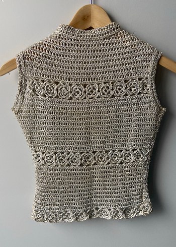 Bohem Örgü Motif Kolsuz Büstiyer - Görsel 3