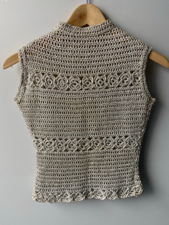 Bohem Örgü Motif Kolsuz Büstiyer - Görsel 3