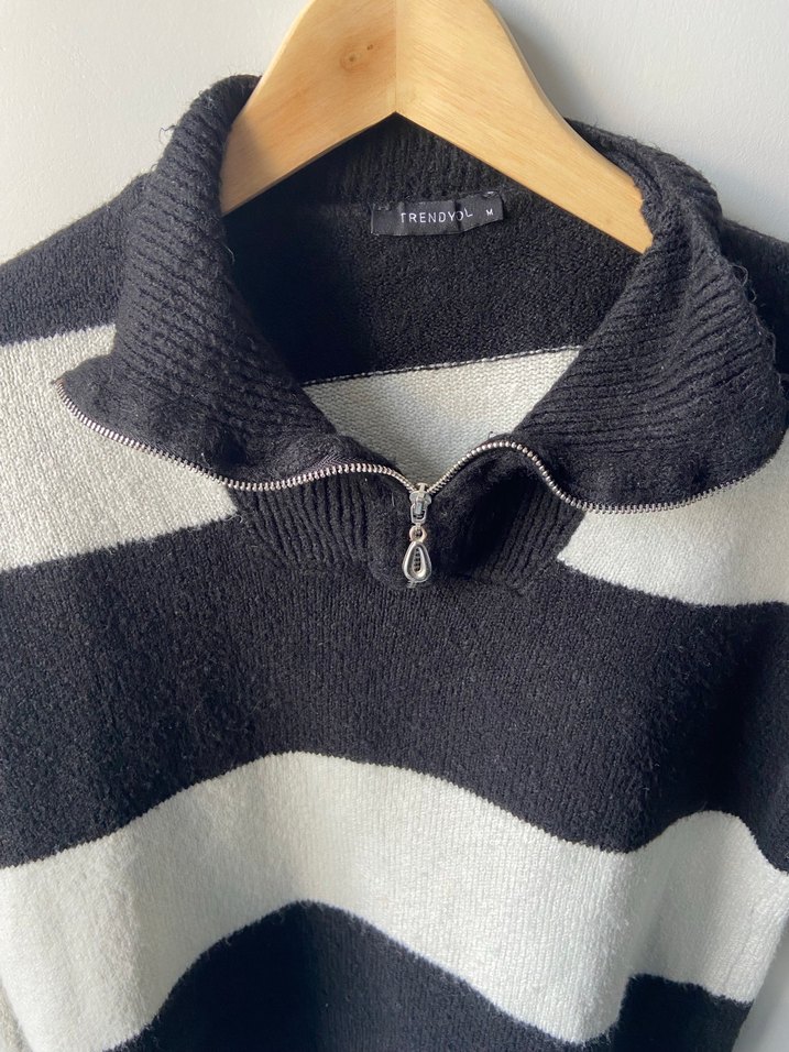 Fermuarlı yün kazak - Görsel 2