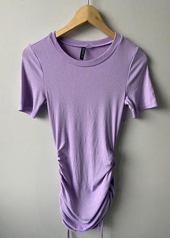H&M Büzgülü Lila Elbise - Görsel 2