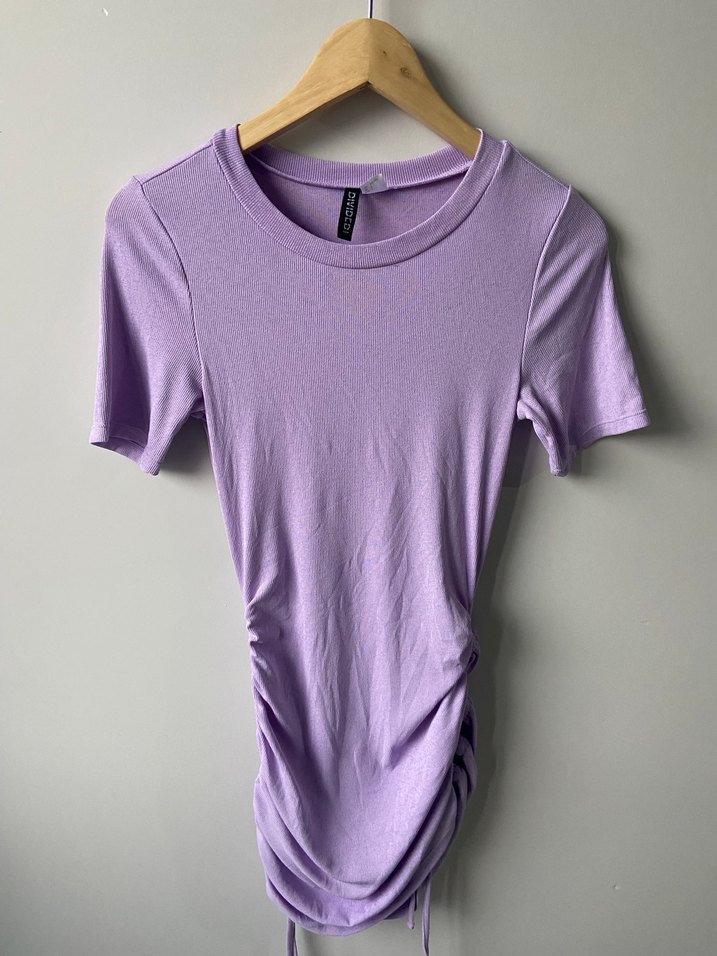 H&M Büzgülü Lila Elbise - Görsel 2