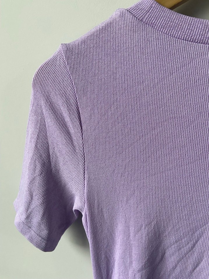 H&M Büzgülü Lila Elbise - Görsel 4