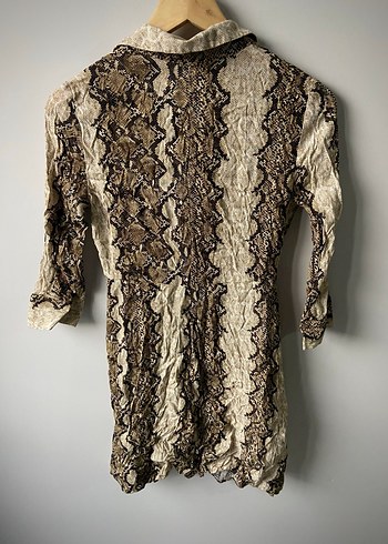 Mango Yılan desenli gömlek elbise - Görsel 4