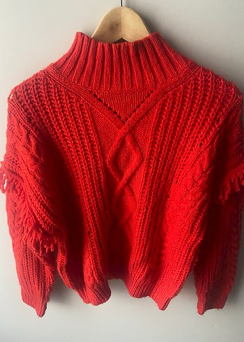 Mango boğazlı kalın Örgü Kazak - Görsel 2