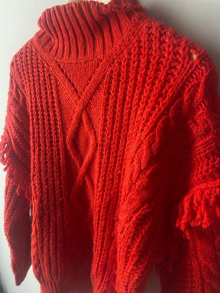 Mango boğazlı kalın Örgü Kazak - Görsel 4