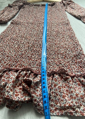 Dilvin Çiçek Desenli Balon Kol Elbise - Görsel 7