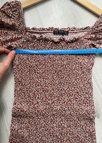 Dilvin Çiçek Desenli Balon Kol Elbise - Görsel 6