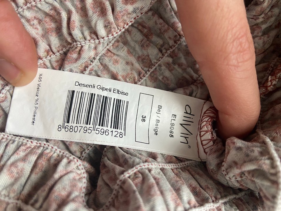 Dilvin Çiçek Desenli Balon Kol Elbise - Görsel 5