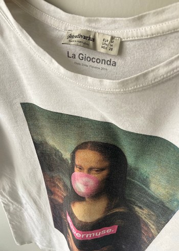 Beyaz Baskılı Kısa Kollu Pamuklu Tişört - Görsel 3