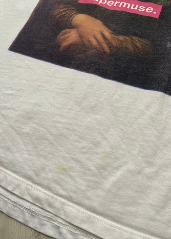 Beyaz Baskılı Kısa Kollu Pamuklu Tişört - Görsel 5