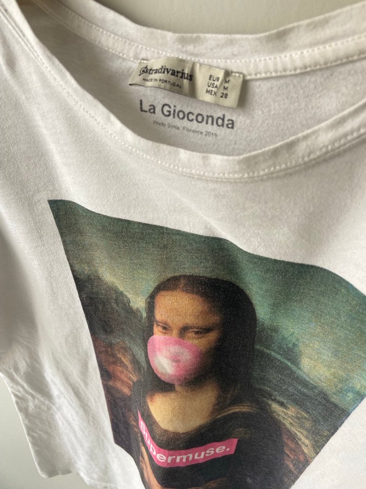 Beyaz Baskılı Kısa Kollu Pamuklu Tişört - Görsel 3