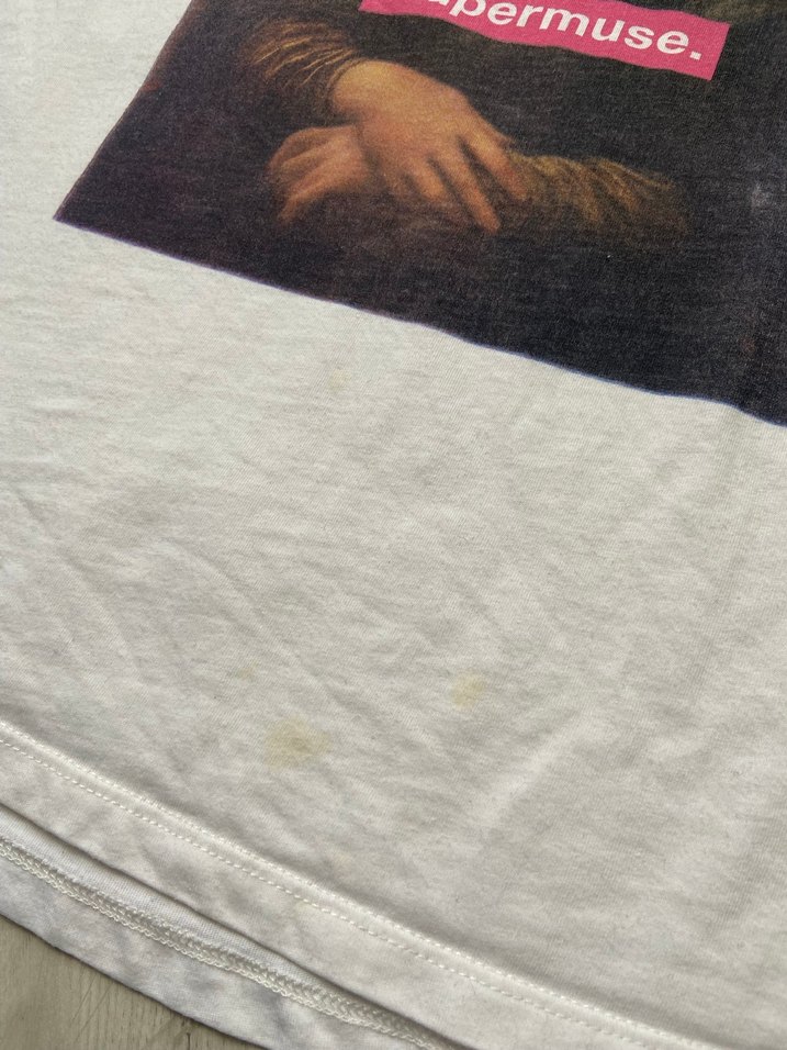 Beyaz Baskılı Kısa Kollu Pamuklu Tişört - Görsel 5