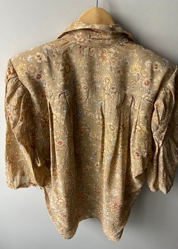 Şifon Kumaş Vatkalı Vintage Gömlek - Görsel 3