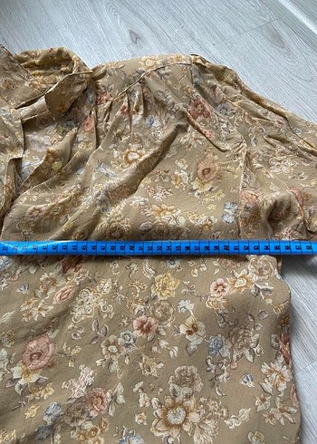 Şifon Kumaş Vatkalı Vintage Gömlek - Görsel 6