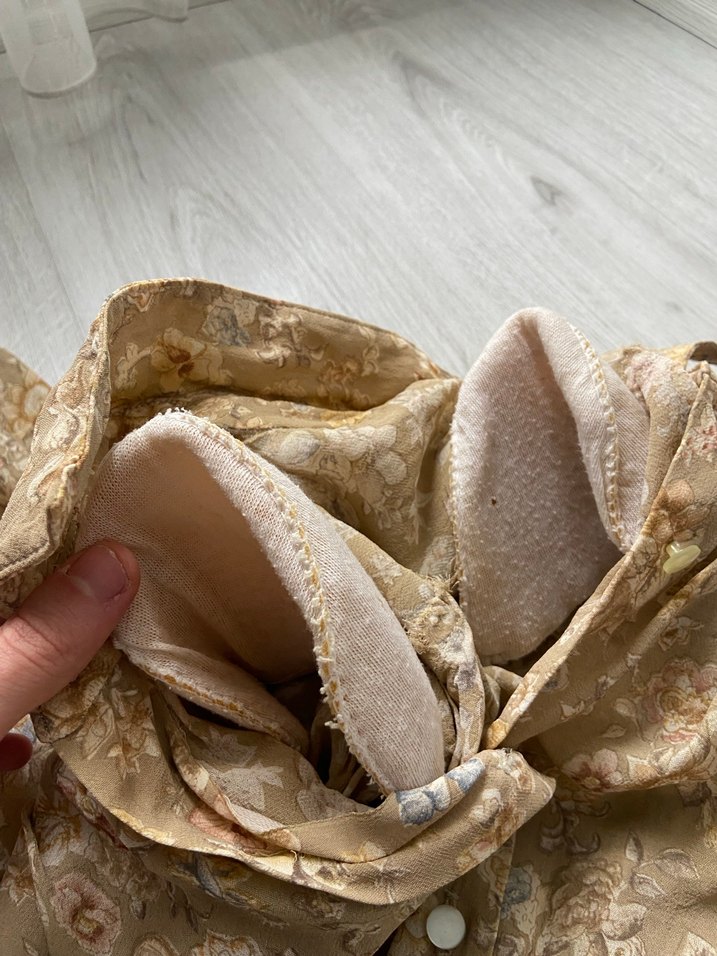 Şifon Kumaş Vatkalı Vintage Gömlek - Görsel 4