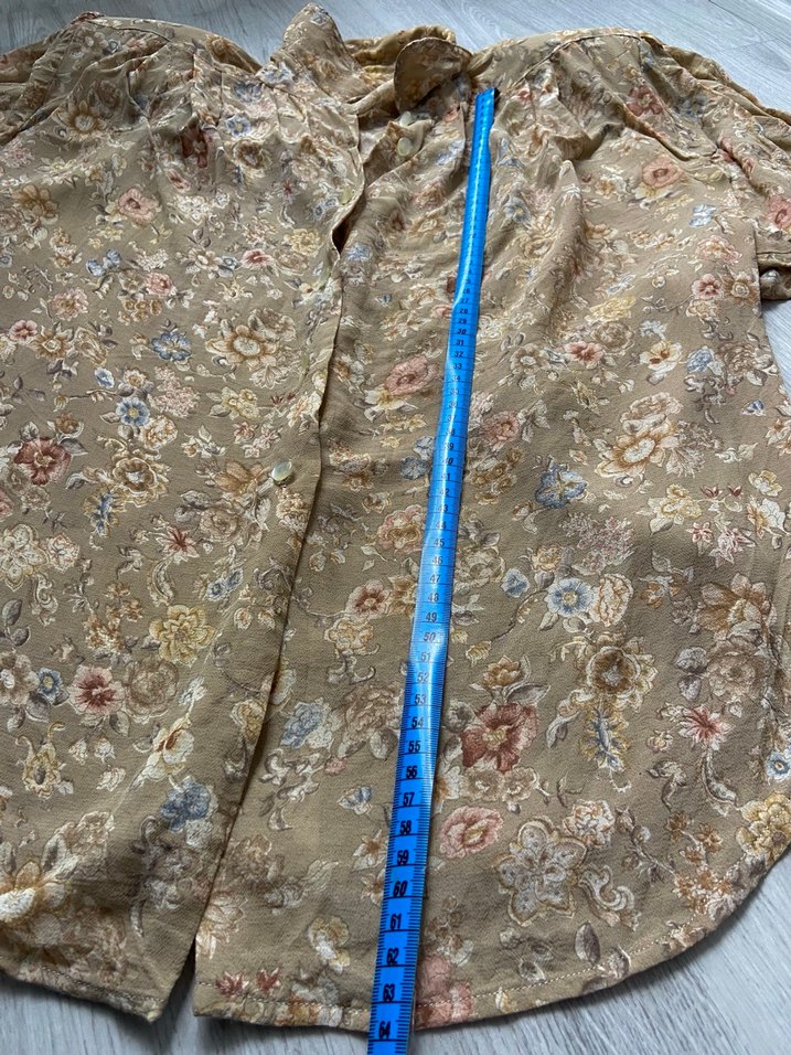 Şifon Kumaş Vatkalı Vintage Gömlek - Görsel 5