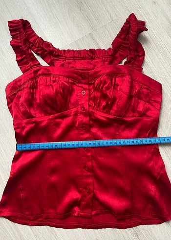 Bebe Kırmızı Saten Büstiyer - Görsel 5