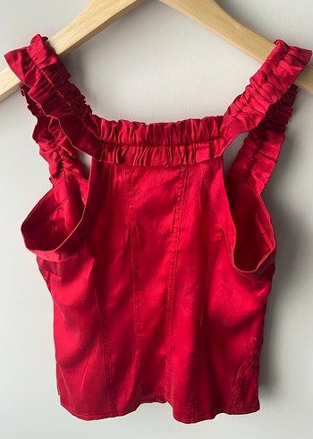 Bebe Kırmızı Saten Büstiyer - Görsel 3