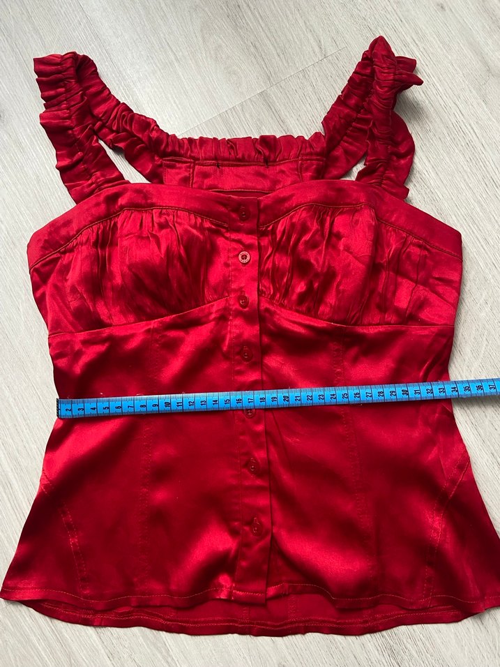 Bebe Kırmızı Saten Büstiyer - Görsel 5