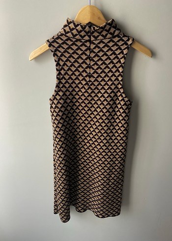 Retro Desen Midi Elbise - Görsel 2