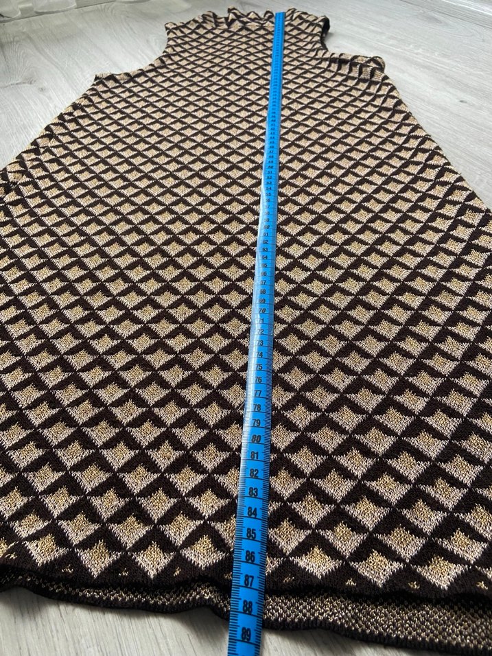 Retro Desen Midi Elbise - Görsel 5