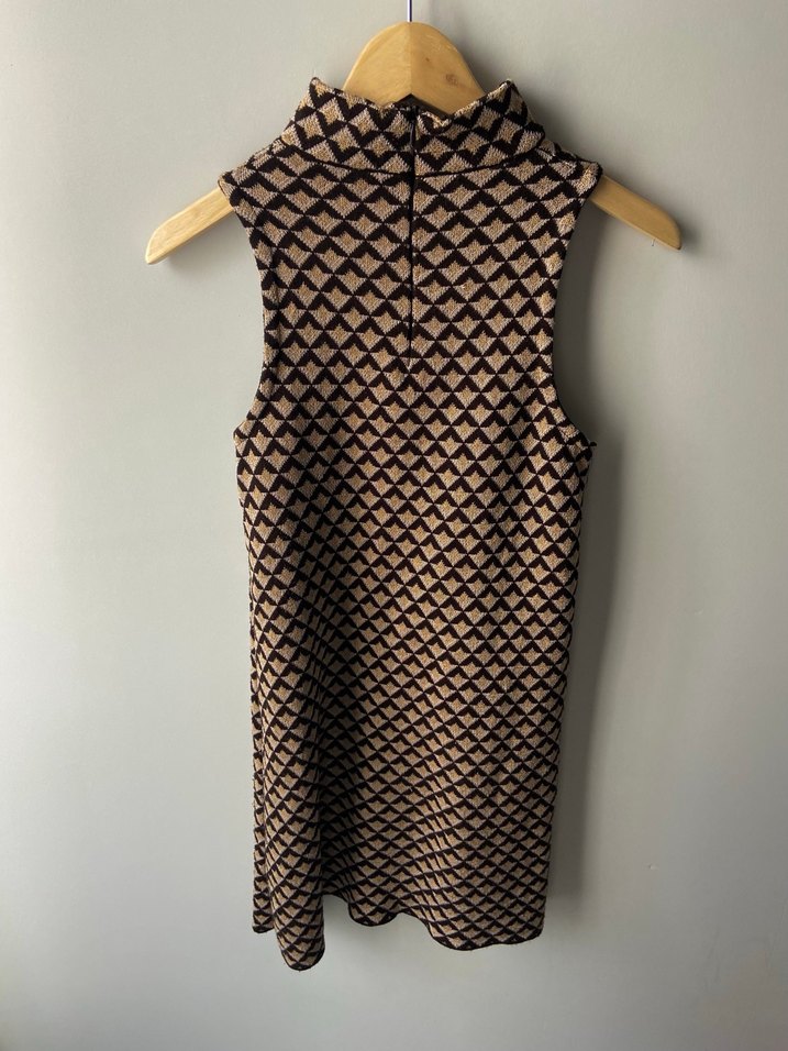 Retro Desen Midi Elbise - Görsel 2