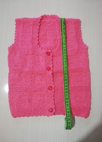 El örgüsü Pembe bebek yeleği
