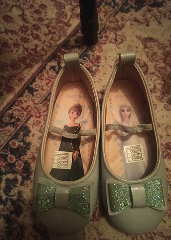 Kız Çocuk Yeşil Baskılı Lastik Babet - Görsel 3