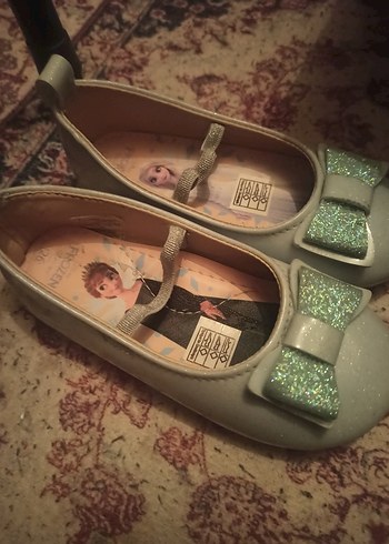 Kız Çocuk Yeşil Baskılı Lastik Babet - Görsel 2