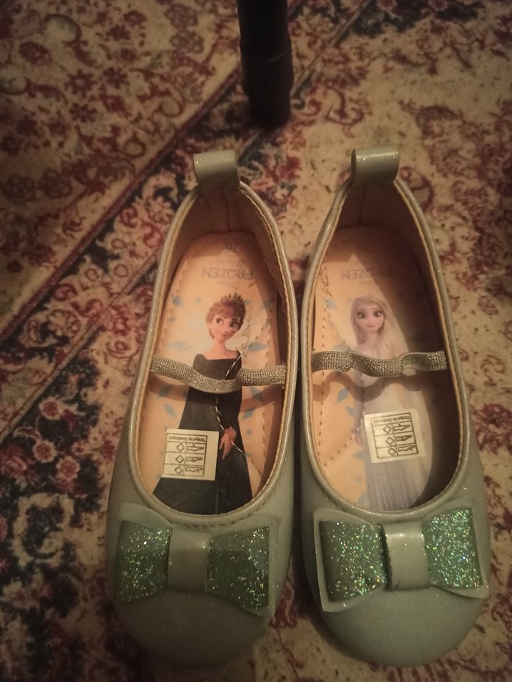 Kız Çocuk Yeşil Baskılı Lastik Babet - Görsel 3