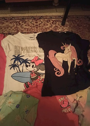 Kız Çocuk Pembe Kısa Kollu Baskılı Tişört - Görsel 2