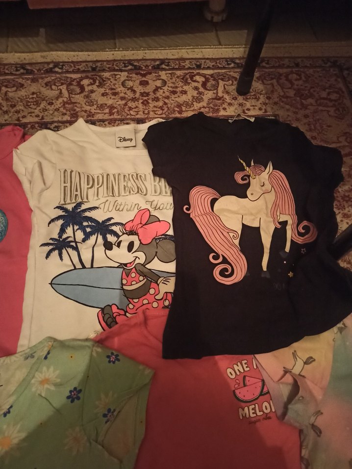 Kız Çocuk Pembe Kısa Kollu Baskılı Tişört - Görsel 2