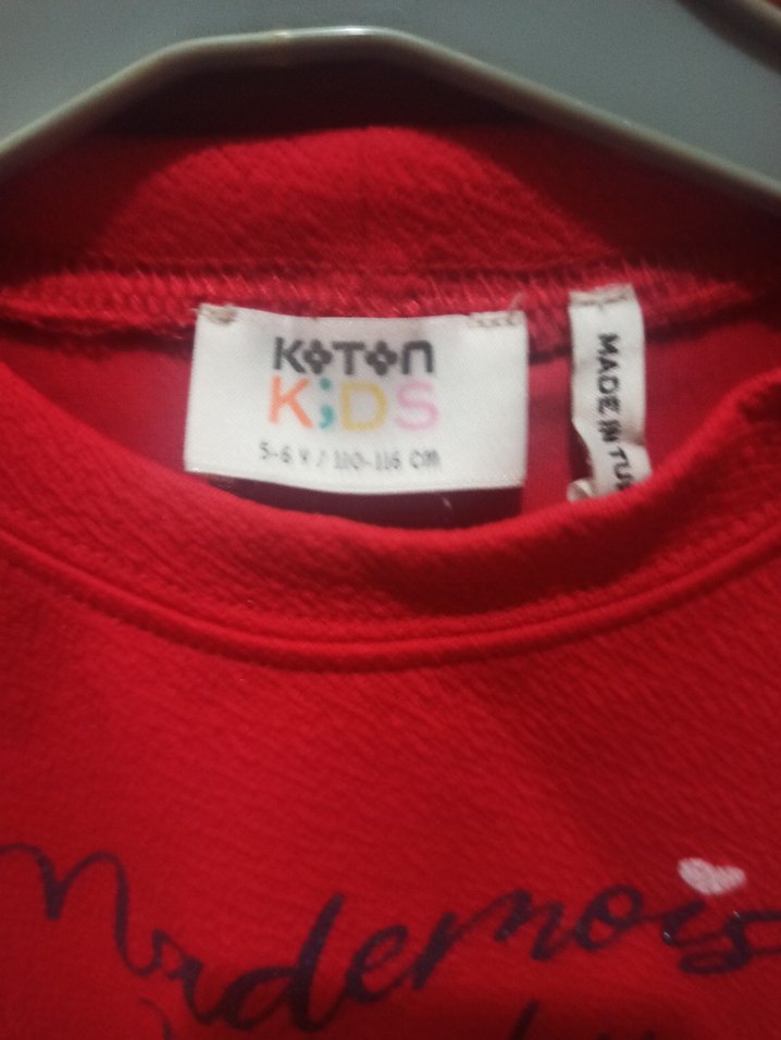 Kızlar için Kırmızı Baskılı Fermuarlı Tişört - Görsel 5