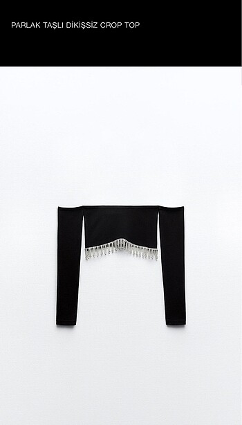 ZARA parlak taşlı dikişsiz crop top