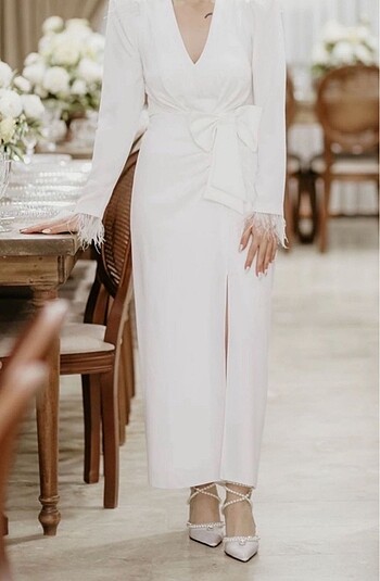 ALFA BETA MARKA BEYAZ VATKALI  ELBİSE - Görsel 3