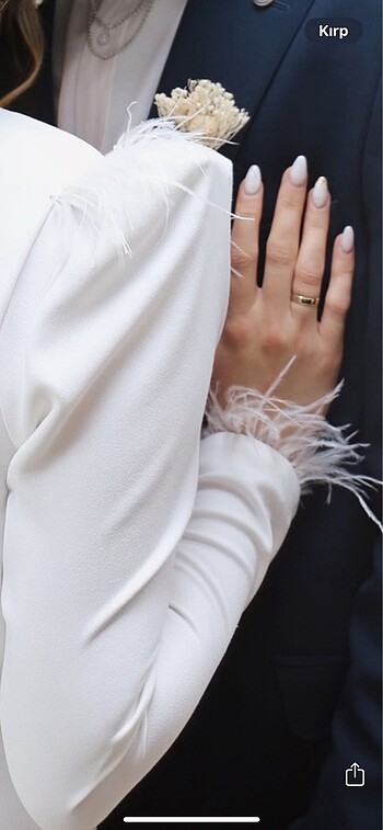 ALFA BETA MARKA BEYAZ VATKALI  ELBİSE - Görsel 4