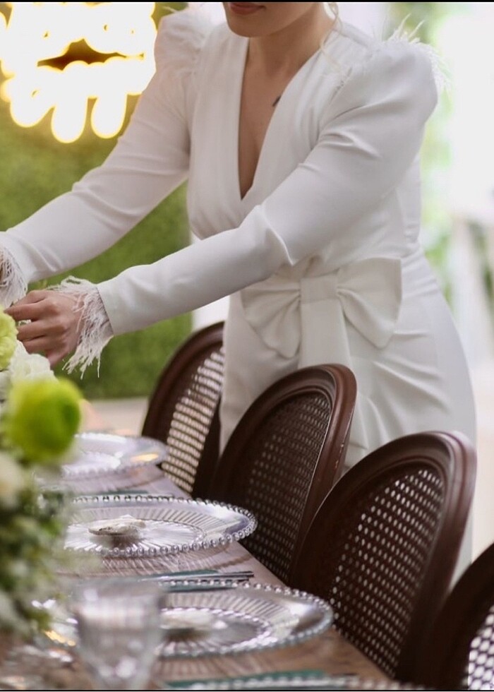 ALFA BETA MARKA BEYAZ VATKALI  ELBİSE - Görsel 2