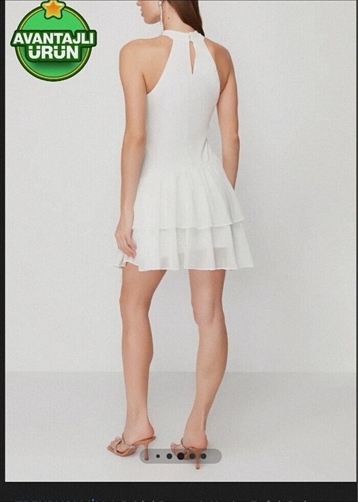Beyaz şifon elbise - Görsel 2