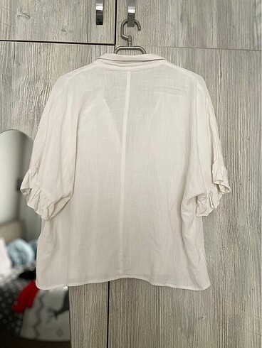 Beyaz kısa kol gömlek - Görsel 3